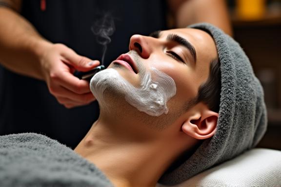 Classic hot towel straight razor shave at Sage & Shear Brooklyn